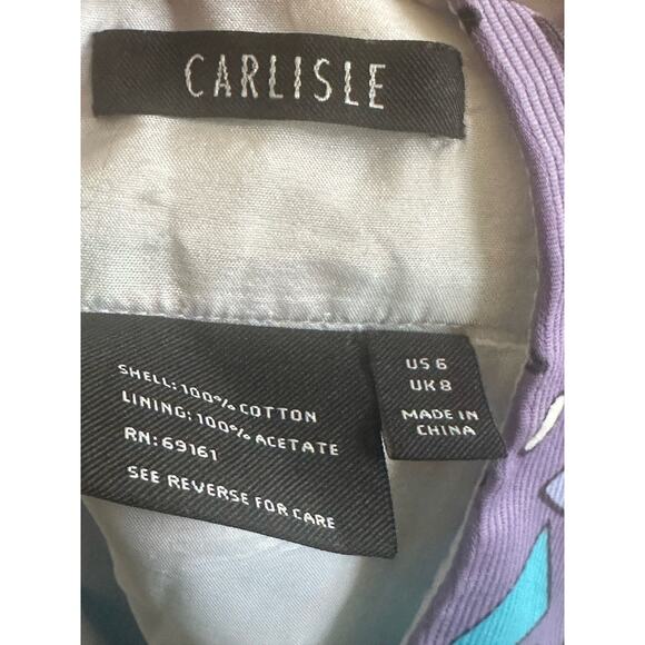 Carlisle Mini Skirt Blue Women's Size 6 Mod Geometric Printed Retro 60’s Style - Picture 5 of 5